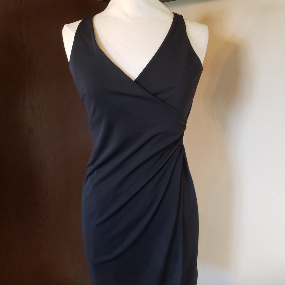 Mini black wrap around dress